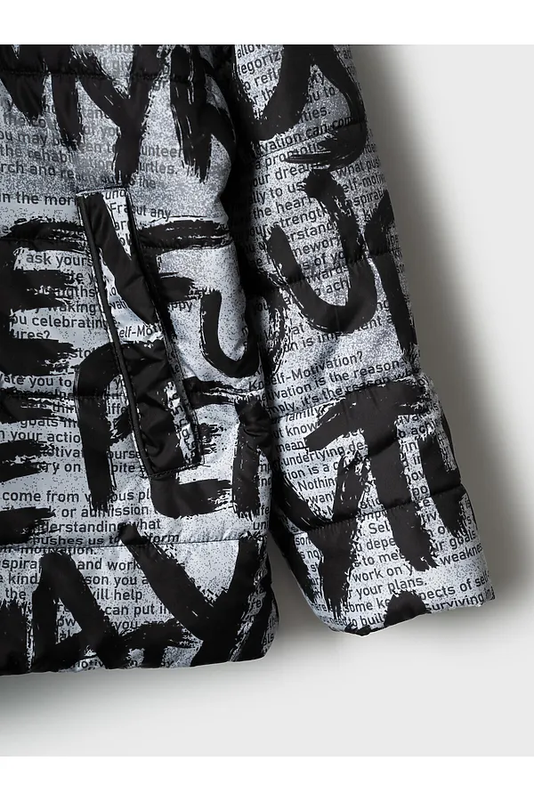 Куртка текстильная с полиуретановым покрытием для мальчиков PLAYTODAY, черный,серый,светло-серый - фото 2