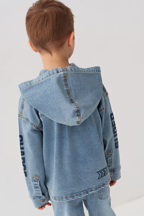 Куртка текстильная джинсовая для мальчиков PLAYTODAY, синий - фото 2
