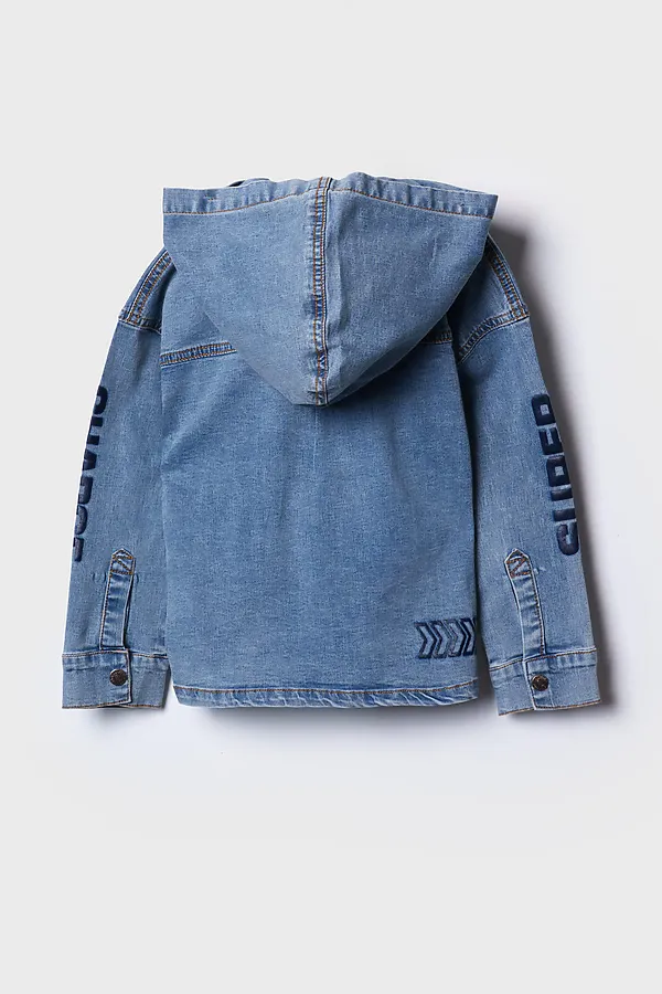 Куртка текстильная джинсовая для мальчиков PLAYTODAY, синий - фото 2