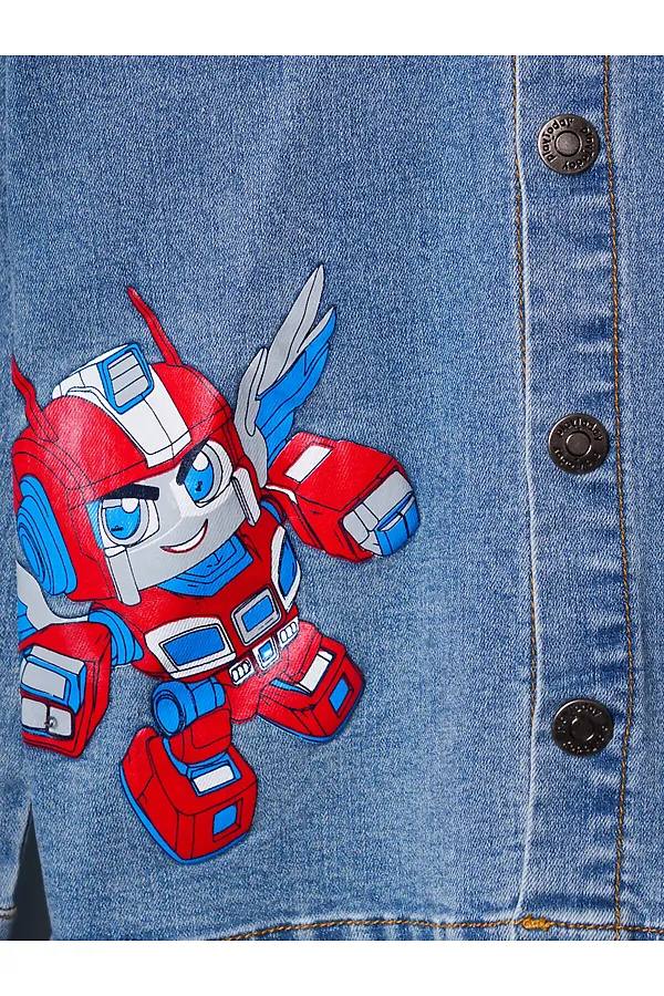 Куртка текстильная джинсовая для мальчиков PLAYTODAY, синий - фото 2