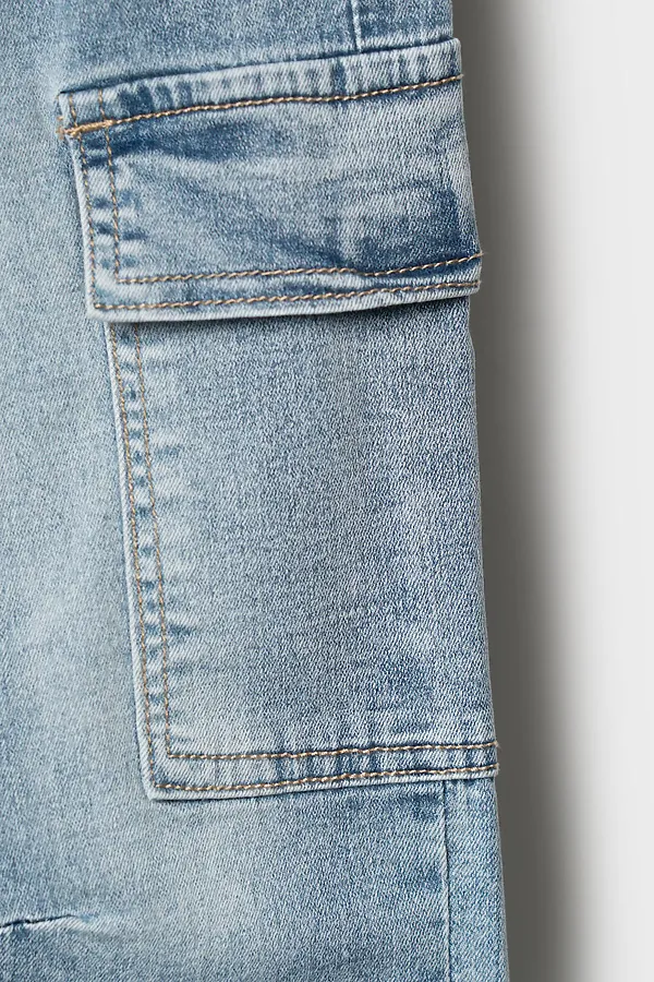 Брюки текстильные джинсовые для мальчиков PLAYTODAY, синий - фото 2