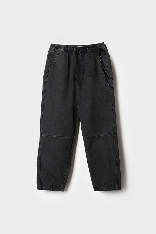 Брюки текстильные джинсовые для мальчиков PLAYTODAY, черный - фото 2
