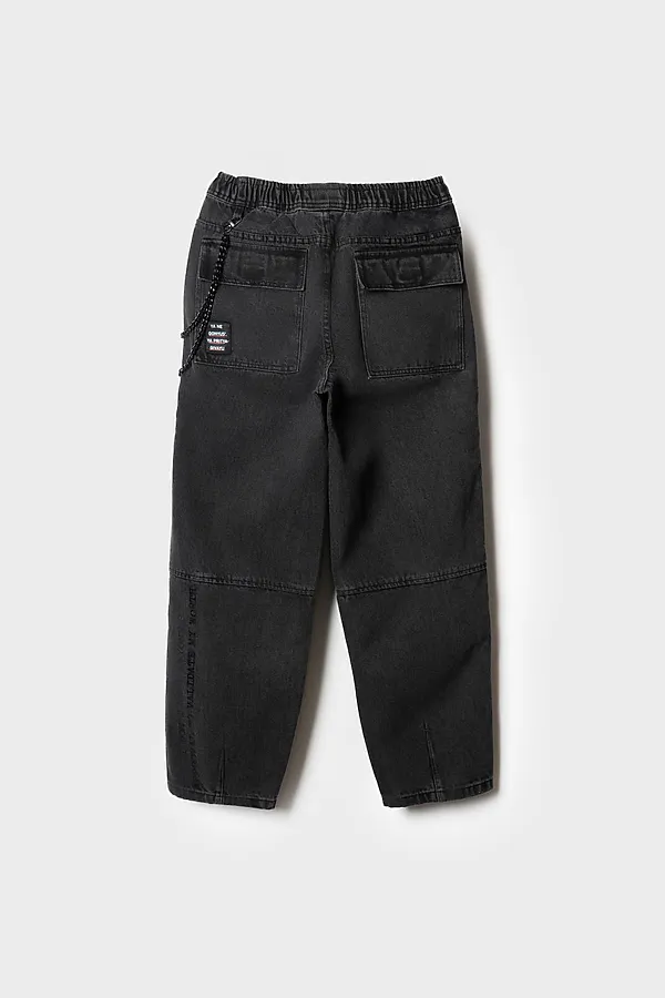 Брюки текстильные джинсовые для мальчиков PLAYTODAY, черный - фото 2