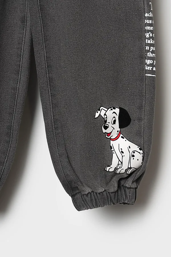 Брюки текстильные джинсовые укороченные для девочек PLAYTODAY, черный - фото 2