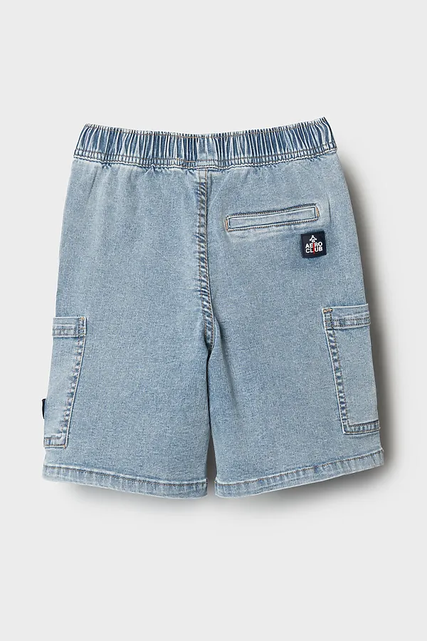 Шорты текстильные джинсовые для мальчиков PLAYTODAY, синий - фото 2