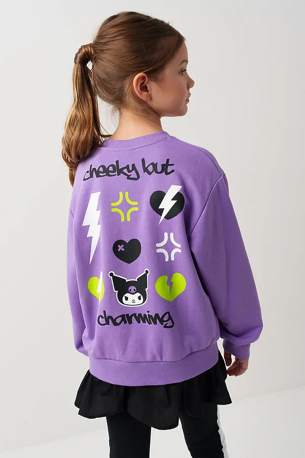 Толстовка трикотажная для девочек PLAYTODAY, сиреневый - фото 2