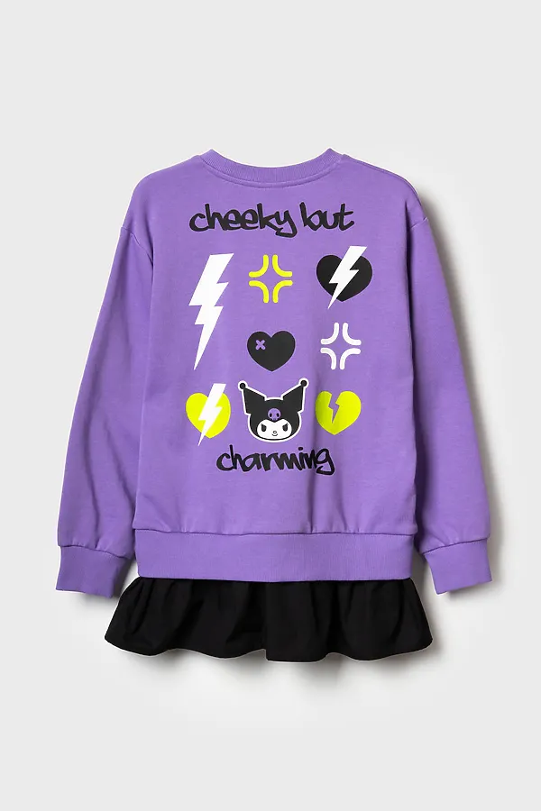 Толстовка трикотажная для девочек PLAYTODAY, сиреневый - фото 2