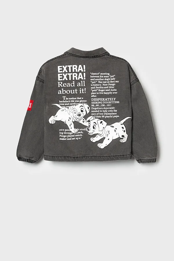 Куртка текстильная джинсовая для девочек PLAYTODAY, черный - фото 2