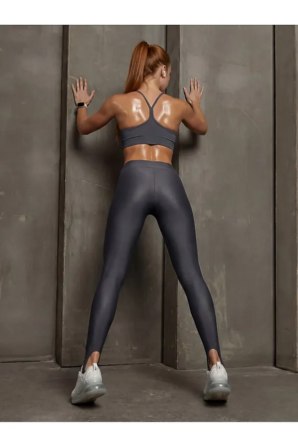 Легинсы со штрипками бифлекс женские серого цвета MTFORCE, серый - фото 2