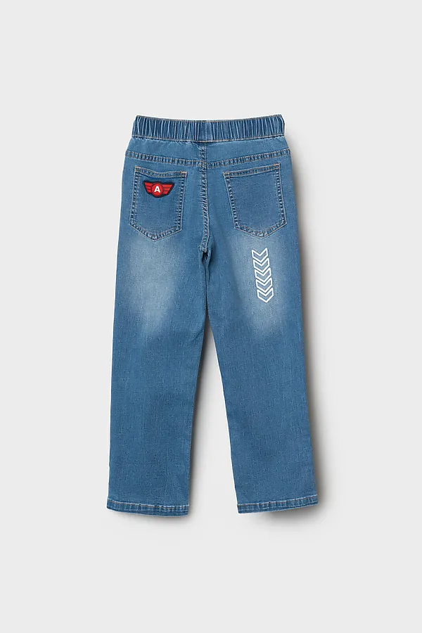 Брюки текстильные джинсовые для мальчиков PLAYTODAY, синий - фото 2