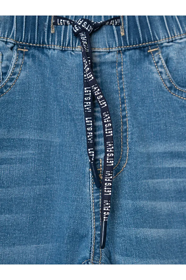 Брюки текстильные джинсовые для мальчиков PLAYTODAY, синий - фото 2