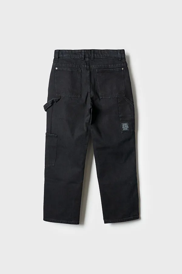 Брюки текстильные джинсовые для мальчиков PLAYTODAY, черный - фото 2