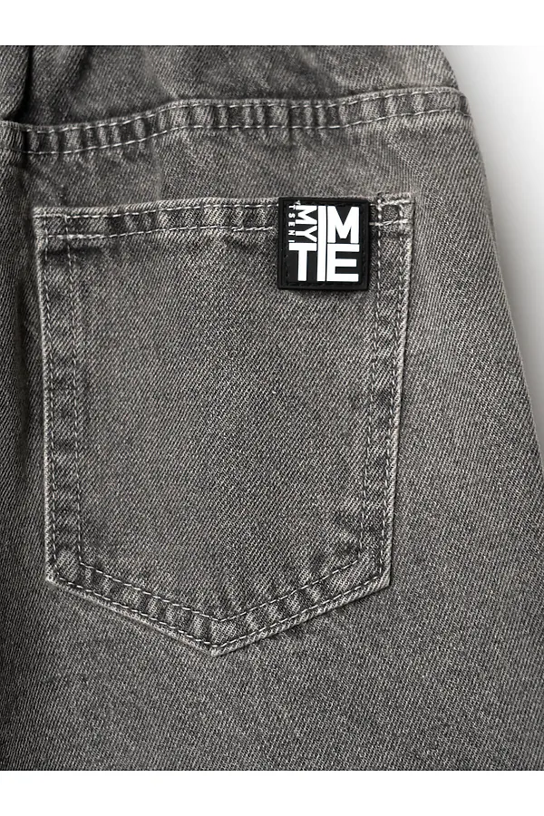 Брюки текстильные джинсовые для мальчиков PLAYTODAY, черный - фото 2