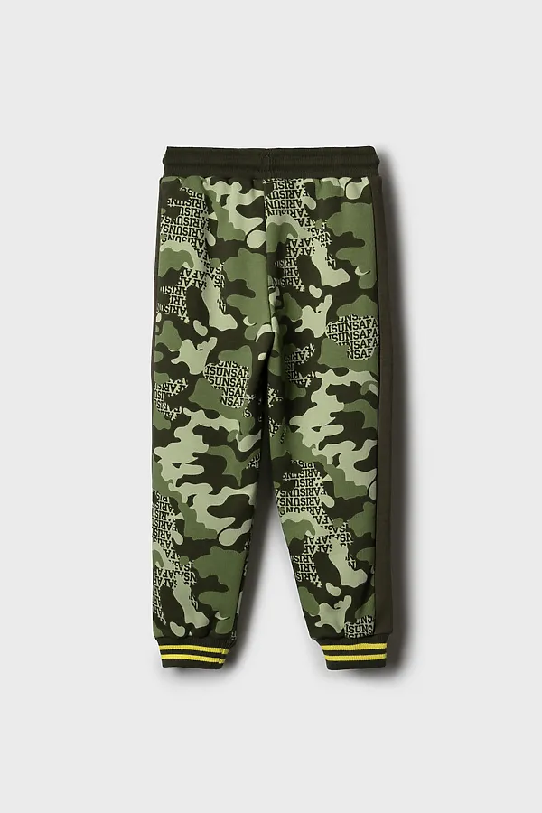 Брюки трикотажные для мальчиков PLAYTODAY, темно-зеленый,зеленый,светло-зеленый - фото 2