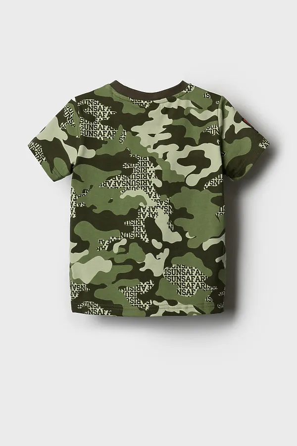 Фуфайка трикотажная для мальчиков (футболка) PLAYTODAY, темно-зеленый,зеленый,светло-зеленый - фото 2