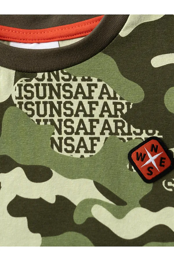 Фуфайка трикотажная для мальчиков (футболка) PLAYTODAY, темно-зеленый,зеленый,светло-зеленый - фото 2