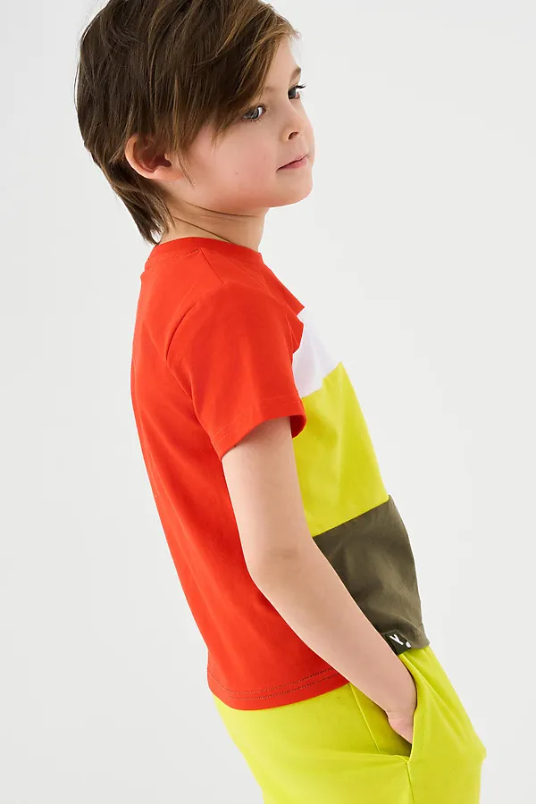 Фуфайка трикотажная для мальчиков (футболка) PLAYTODAY, разноцветный - фото 2