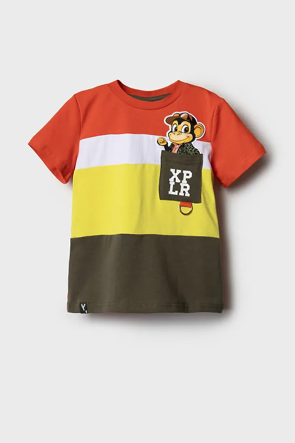 Фуфайка трикотажная для мальчиков (футболка) PLAYTODAY, разноцветный - фото 2