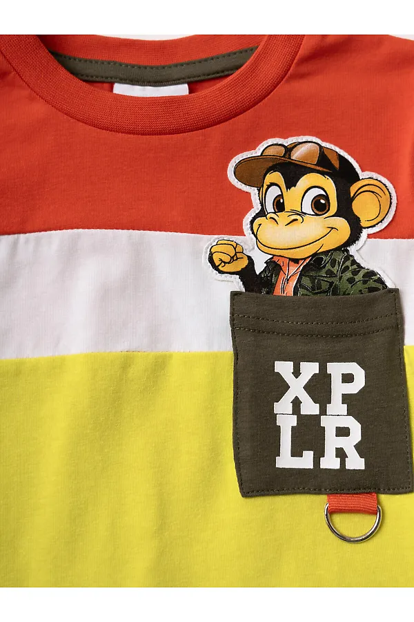 Фуфайка трикотажная для мальчиков (футболка) PLAYTODAY, разноцветный - фото 2