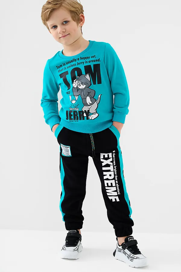 Толстовка трикотажная для мальчиков PLAYTODAY, голубой - фото 2