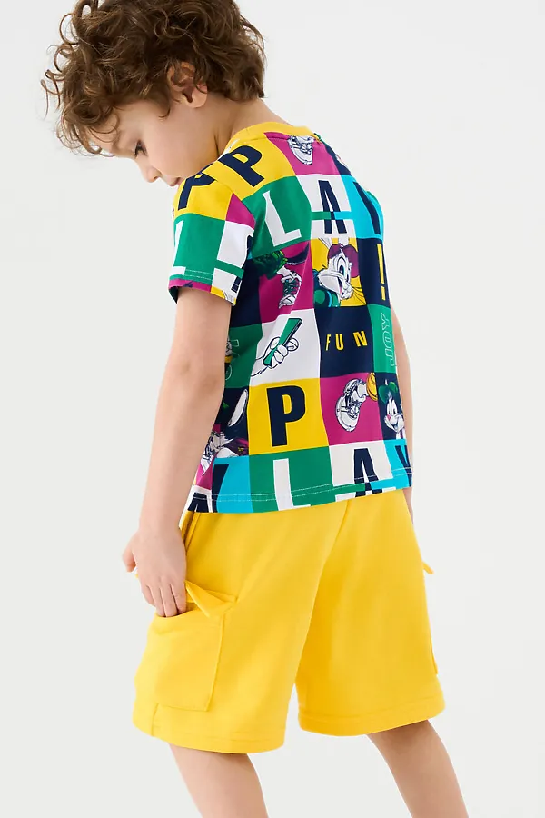 Шорты трикотажные для мальчиков PLAYTODAY, жёлтый - фото 2