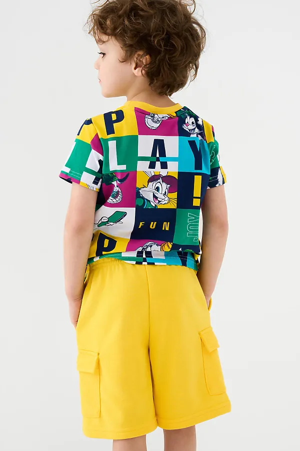 Шорты трикотажные для мальчиков PLAYTODAY, жёлтый - фото 2