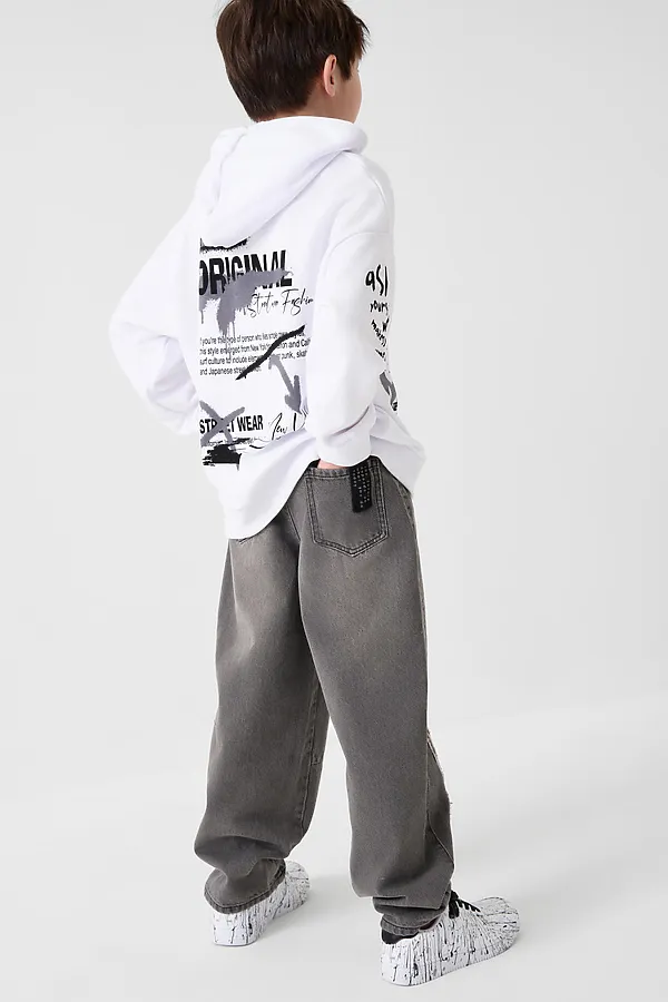 Брюки текстильные джинсовые для мальчиков PLAYTODAY, черный - фото 2