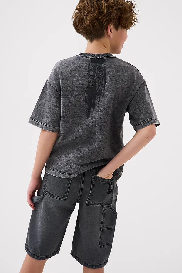 Шорты текстильные джинсовые для мальчиков PLAYTODAY, черный - фото 2