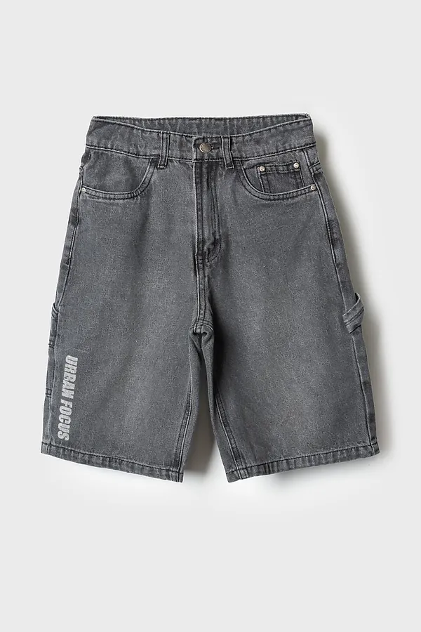 Шорты текстильные джинсовые для мальчиков PLAYTODAY, черный - фото 2