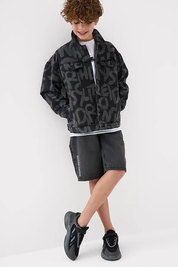 Куртка текстильная джинсовая для мальчиков PLAYTODAY, черный - фото 2