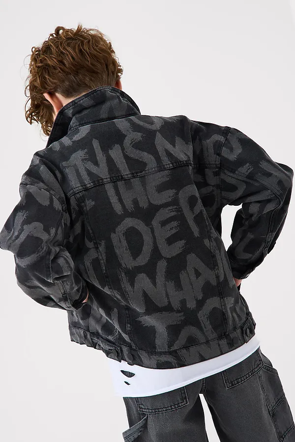 Куртка текстильная джинсовая для мальчиков PLAYTODAY, черный - фото 2