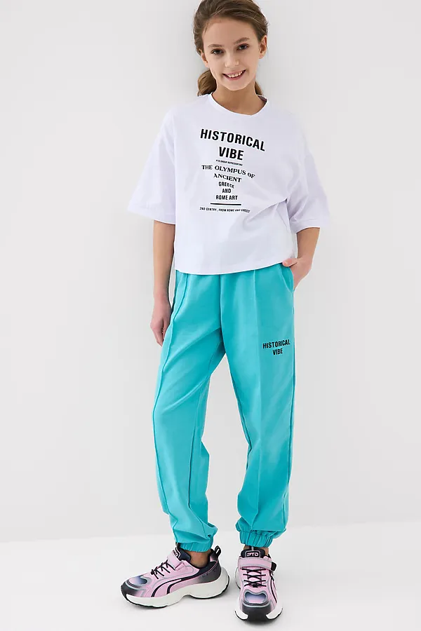 Фуфайка трикотажная для девочек (футболка) PLAYTODAY, белый - фото 2