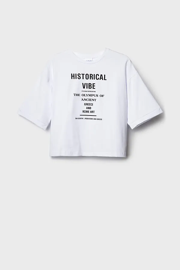 Фуфайка трикотажная для девочек (футболка) PLAYTODAY, белый - фото 2