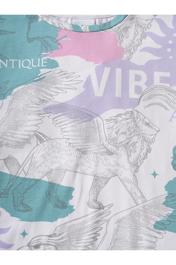 Фуфайка трикотажная для девочек (футболка) PLAYTODAY, разноцветный - фото 2