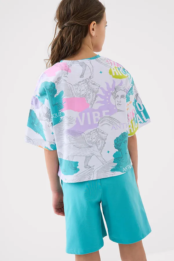 Шорты трикотажные для девочек PLAYTODAY, голубой - фото 2