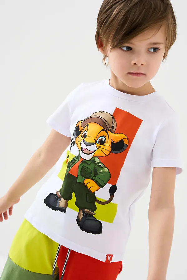 Комплект трикотажный для мальчиков: фуфайка (футболка), шорты PLAYTODAY, разноцветный - фото 2