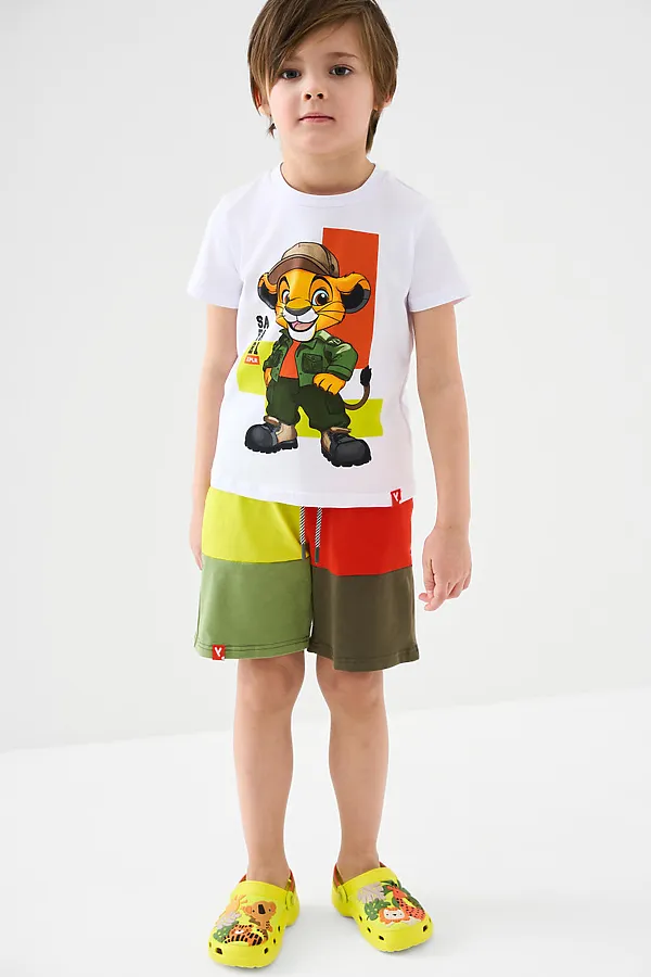 Комплект трикотажный для мальчиков: фуфайка (футболка), шорты PLAYTODAY, разноцветный - фото 2