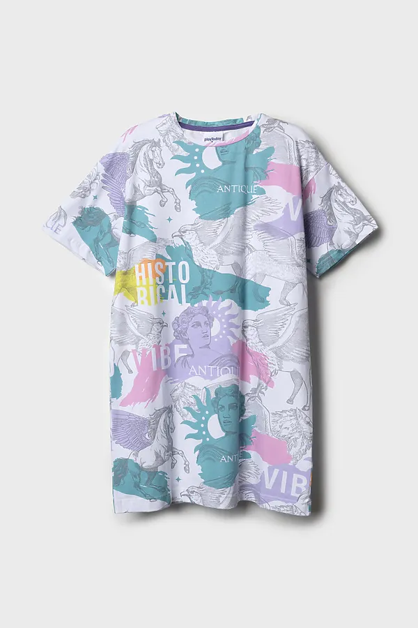 Платье трикотажное для девочек PLAYTODAY, разноцветный - фото 2