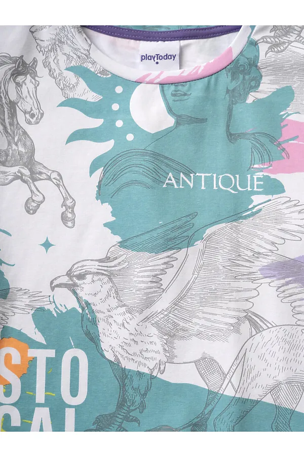 Платье трикотажное для девочек PLAYTODAY, разноцветный - фото 2