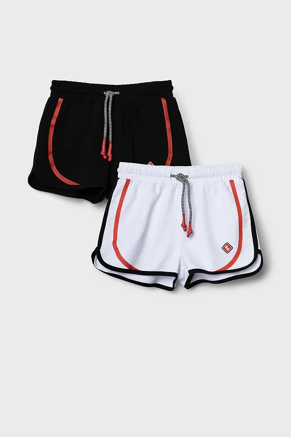 Шорты трикотажные для девочек, 2 шт в комплекте PLAYTODAY, белый,черный - фото 2