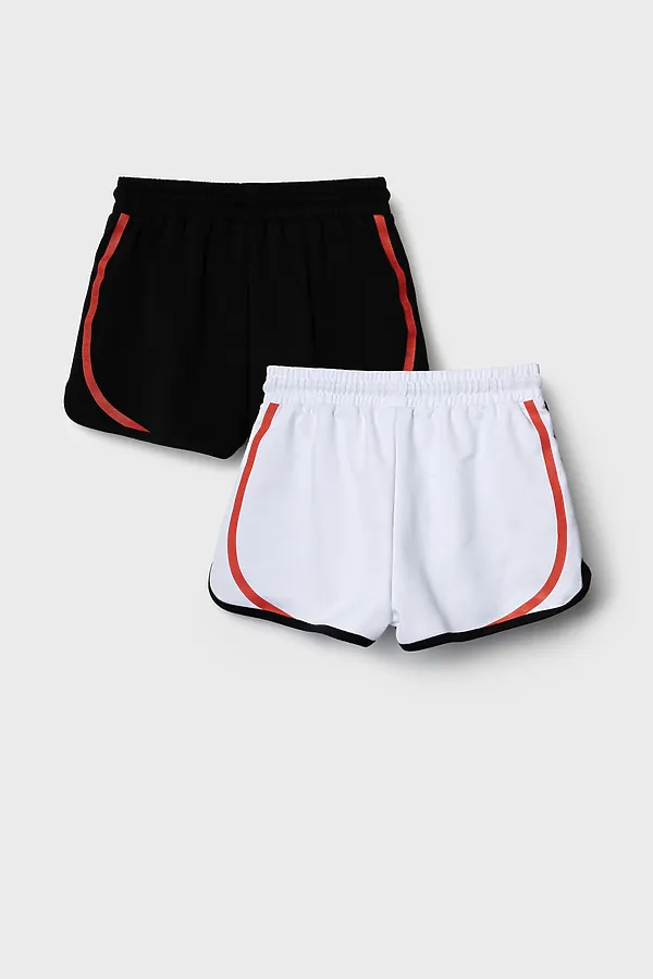 Шорты трикотажные для девочек, 2 шт в комплекте PLAYTODAY, белый,черный - фото 2
