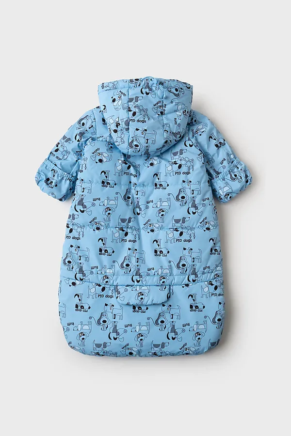 Конверт детский текстильный с полиуретановым покрытием для мальчиков PLAYTODAY, белый,голубой,черный - фото 2