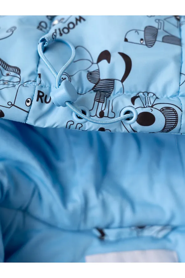 Конверт детский текстильный с полиуретановым покрытием для мальчиков PLAYTODAY, белый,голубой,черный - фото 2