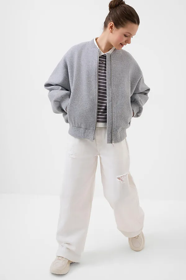 Куртка текстильная для девочек (бомбер) PLAYTODAY, серый - фото 2