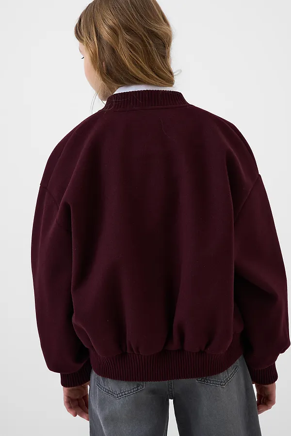 Куртка текстильная для девочек (бомбер) PLAYTODAY, бордовый - фото 2