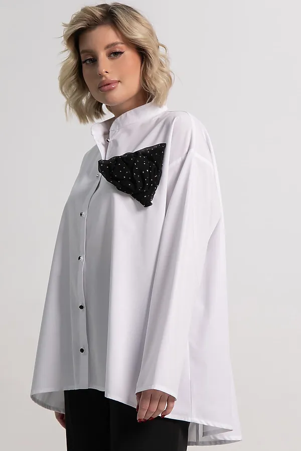 Блуза Луиза LADY TAIGA, бело-черная - фото 2