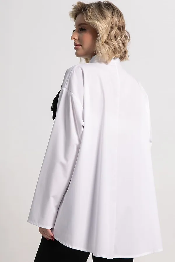 Блуза Луиза LADY TAIGA, бело-черная - фото 2