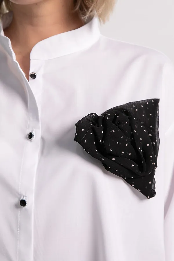 Блуза Луиза LADY TAIGA, бело-черная - фото 2