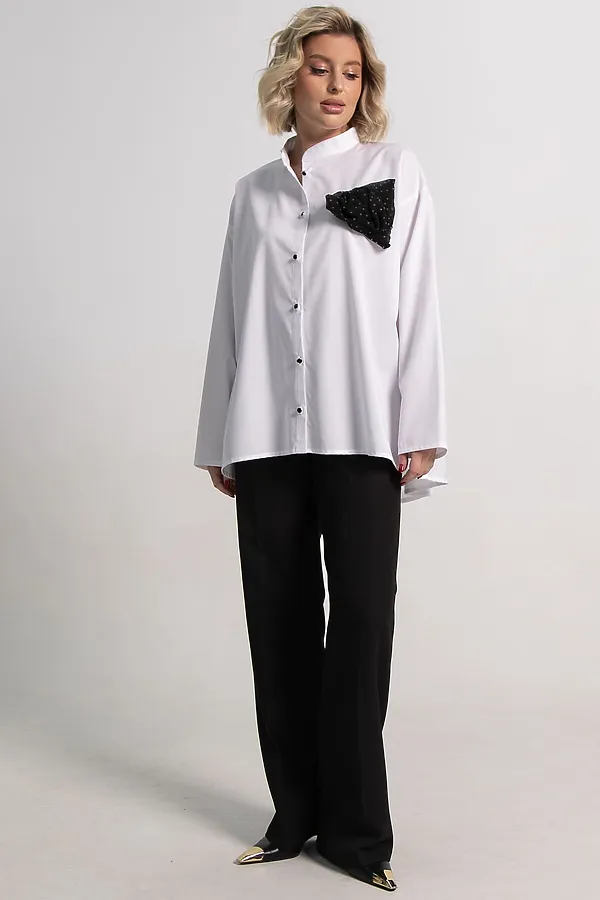 Блуза Луиза LADY TAIGA, бело-черная - фото 2
