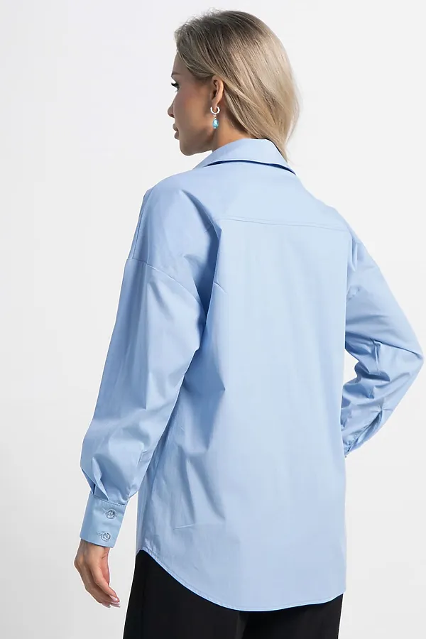 Рубашка хлопковая Рина LADY TAIGA, голубая - фото 2